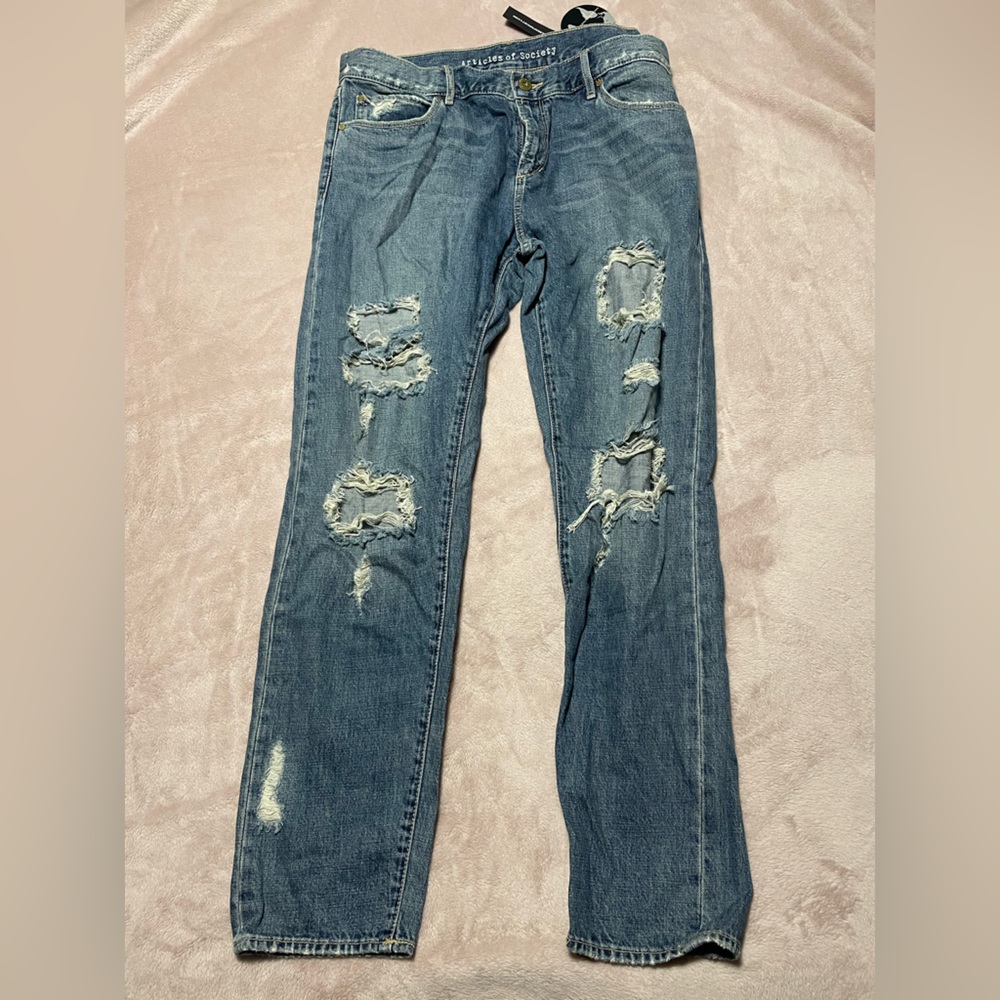 Articles of Society Ripped Boyfriend Jeans
